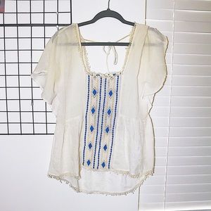 high/ low detail blouse